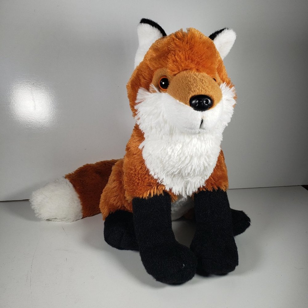 Wild Republic Red Fox Plush Sitting Stuffed Animal Toy Realistic Super Soft